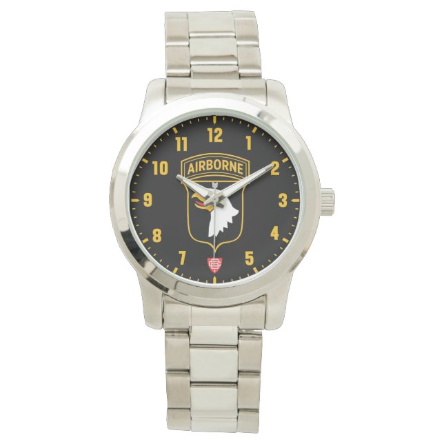 Montre 101e division aéroportée Acier inoxydable argenté (devant)
