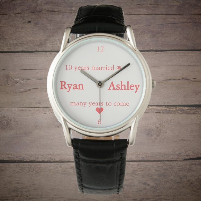 Montre 10 ans de ⚭ marié(avec nom) (Créateur téléchargé)