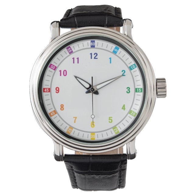 Montre 12 Couleur arc-en-ciel (devant)