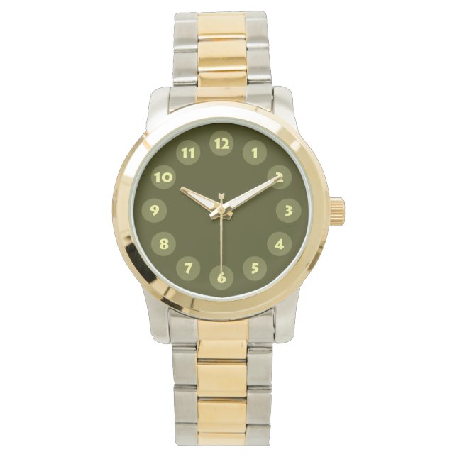 Montre 12 Spots - Tons d'Olive (devant)
