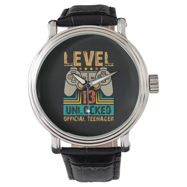 Montre 13e anniversaire Gift Boys Niveau 13 déverrouillé  (devant)