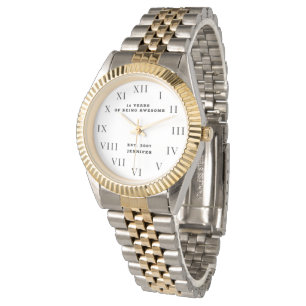 Montre 16e anniversaire Sweet sixteen drôle fille or