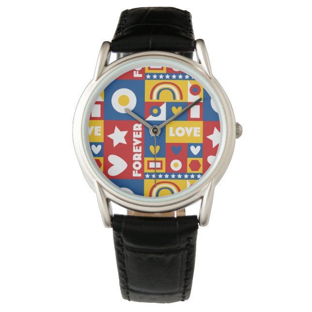 Montre 1980 Forever Love Pop Art Design Watch (devant)