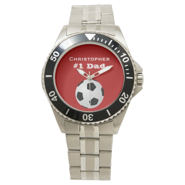 Montre #1 Papa Personnalisé, Nom Personnalisé, Poignon Ro (devant)