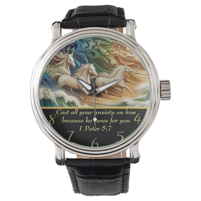 Montre 1 Pierre 5:7 cascades dans la vallée (devant)