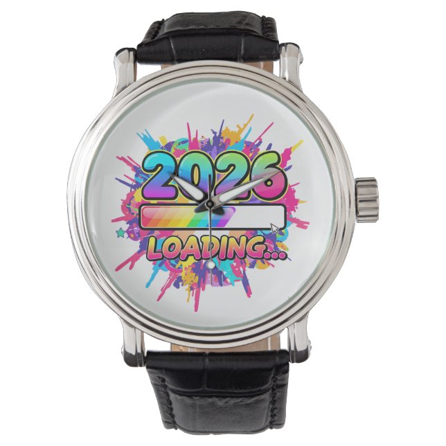 Montre 2026 Loading... Progress Bar Sticker (devant)