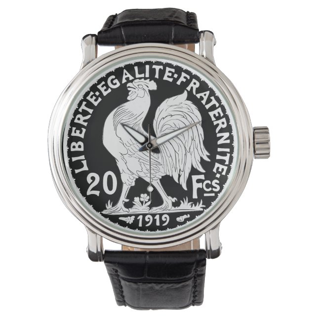 Montre 20 Franc pièce d'or Rooster Fait main (devant)