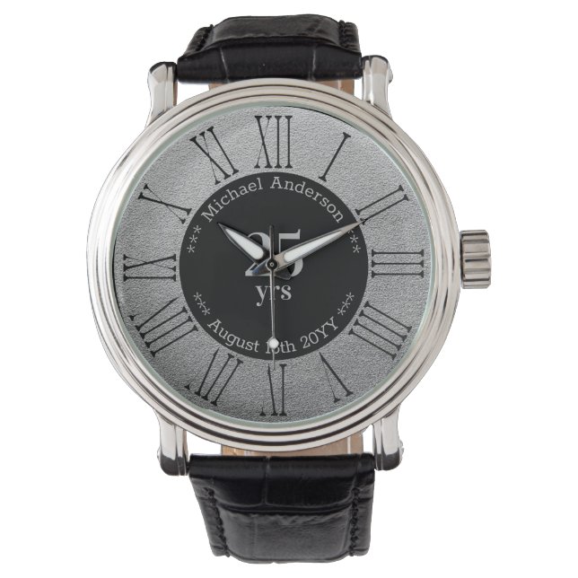 Montre 25 ans de retraite ou anniversaire Personnalisé (devant)