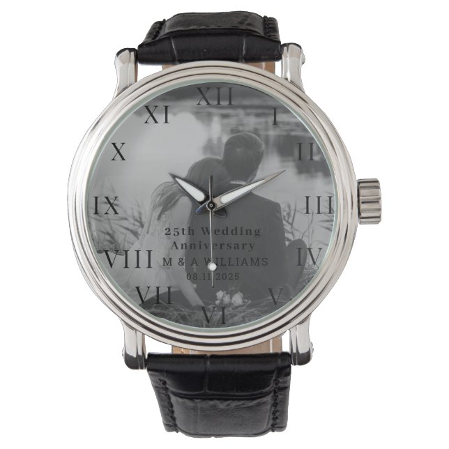 Montre 25e anniversaire du Mariage Photo moderne Cinquant (devant)