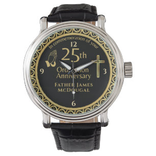 Montre 25E Ordination Anniversaire Prêtre PERSONNALISÉ