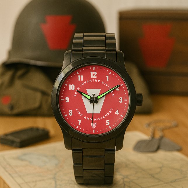 Montre 28e division d'infanterie "Tir et Mouvement" Homma (28th Infantry Division "Fire and Movement" Tribute Watch Red Dial)
