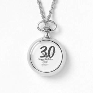 Montre 30e anniversaire ajouter nom date année noir modèl