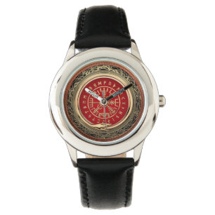 Montre [400] Boussole runique magique d'or de Vegvisir -