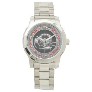 Montre [400] Scorpion argenté sacré sur le noir