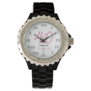Montre 40e anniversaire pour sa quarante fille rose Éléga