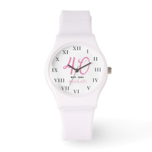 Montre 40e anniversaire pour sa quarante fille rose Éléga