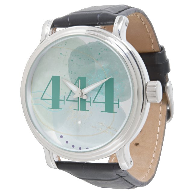 Montre 444 Angel Numéro Divine Protection Affirmation (Incliné)