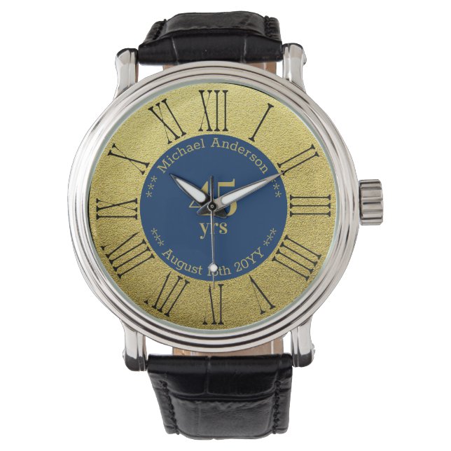 Montre 45 ans de retraite ou anniversaire Personnalisé (devant)