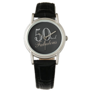 Montre 50 et fabuleux script élégant noir 50e anniversa