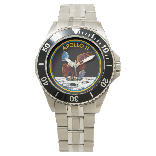 Montre 50e anniversaire Lune Landing, Apollo 11 insigne : (devant)