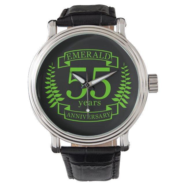 Montre 55e ANNIVERSAIRE Mariage EMERALD (devant)