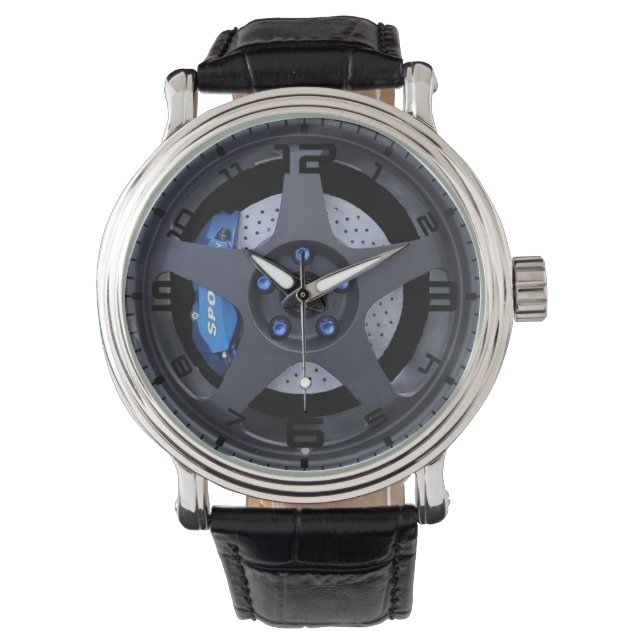 Montre 5 Étalonneurs de frein bleu roulette noire à 5 ray (devant)