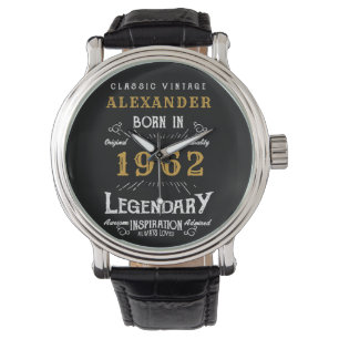 Montre 60e anniversaire personnalisé 1962 Vintage Black G
