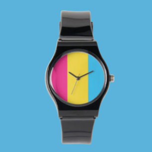Montre à bracelet en silicone Pansexual Pride : Au