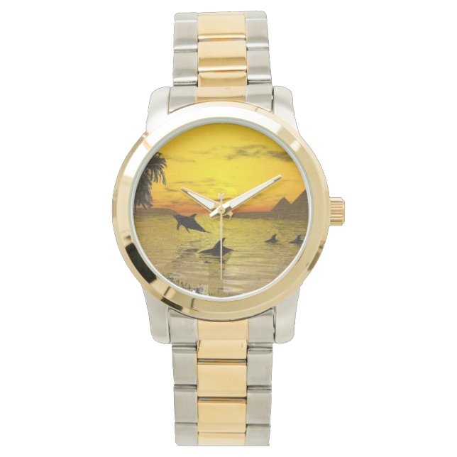 Montre à deux tons du coucher du soleil dauphin (devant)