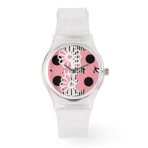 Montre à fleurs rose chaud