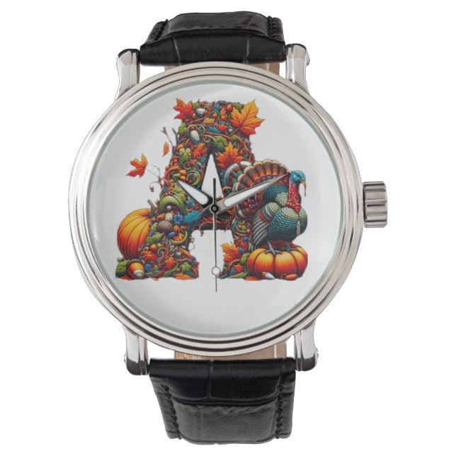 Montre A letter A in Thanksgiving style (devant)
