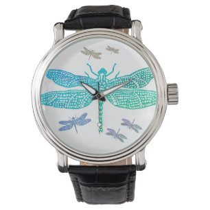Montre à libellules turquoise