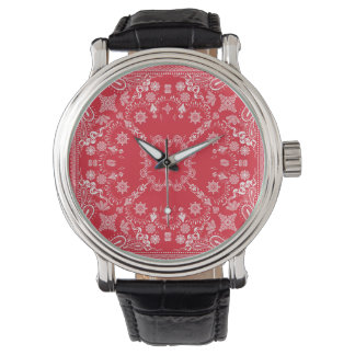 Montre à marguerite rouge