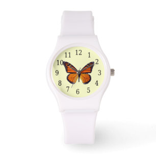 Montre à papillon orange