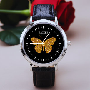 Montre à papillon Parties scintillant d'or