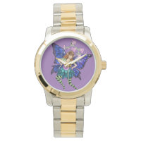 Montre à poignet à ailes bleues