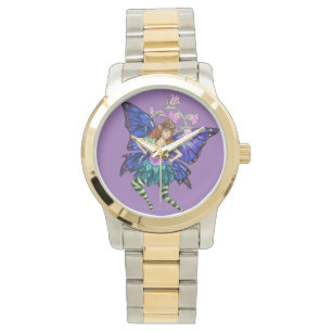 Montre à poignet à ailes bleues