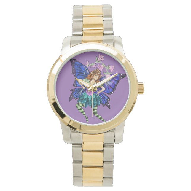 Montre à poignet à ailes bleues (devant)