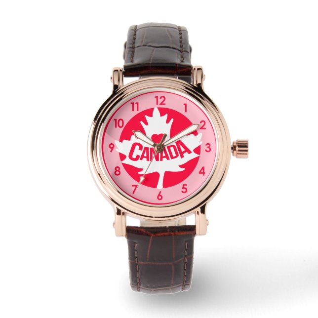 Montre à poignet de coeur de la feuille de Girl Ca (Recto)