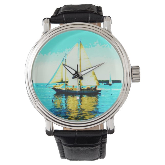 montre à poignet de goélette à voile (devant)