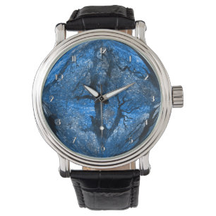 Montre à poignet en cristal bleu magique