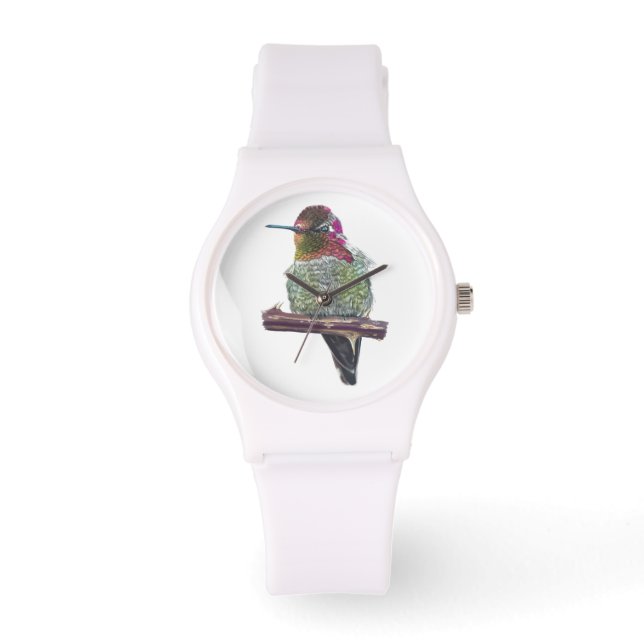 Montre à poignet en silicone Hummingbird d’Anna (Recto)
