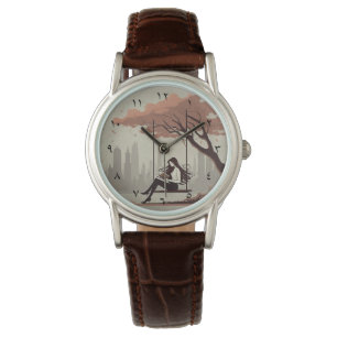 Montre à poignet en temps littéraire (chiffres ARA