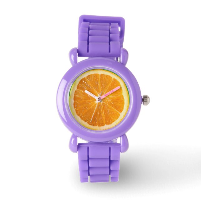 Montre à poignet en tranche orange (Recto)