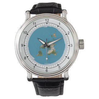 Montre à poignet plat de la carte de la Terre