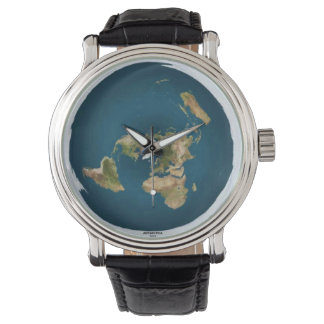 Montre à poignet plat de la carte de la Terre