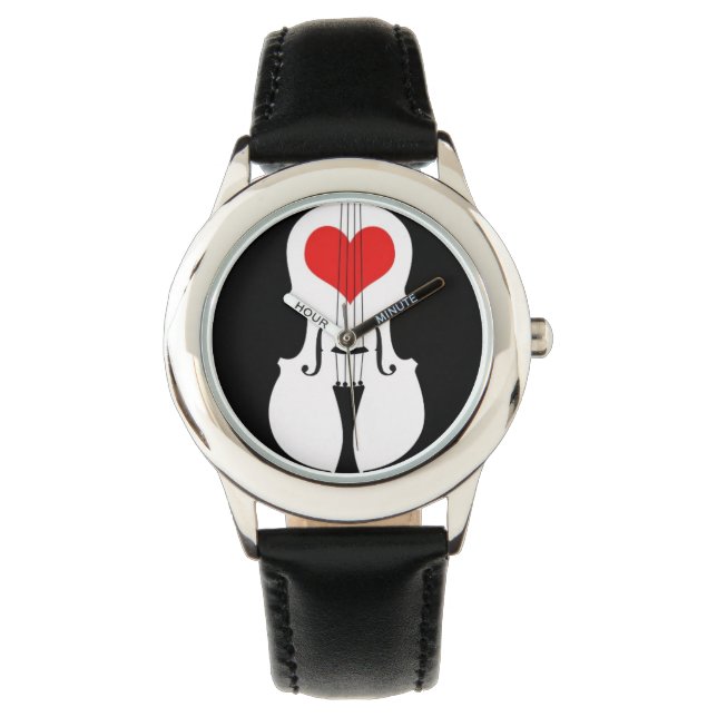 Montre à poignets rouge et noir (devant)