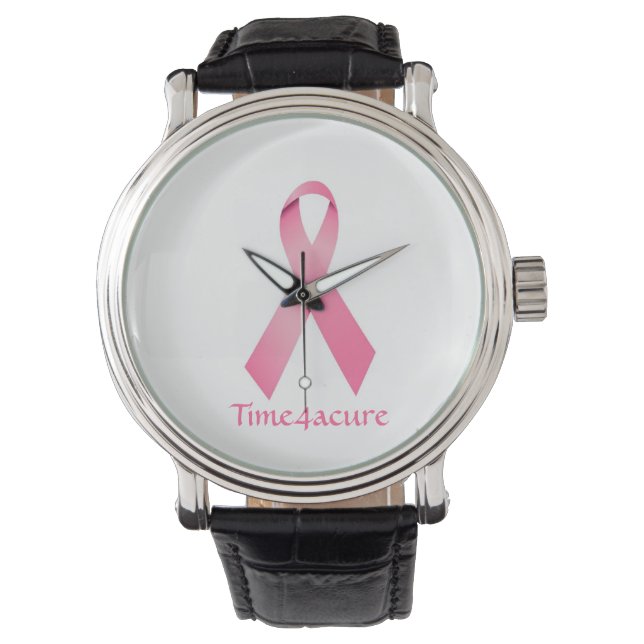 Montre à ruban rose Cancer du sein (devant)