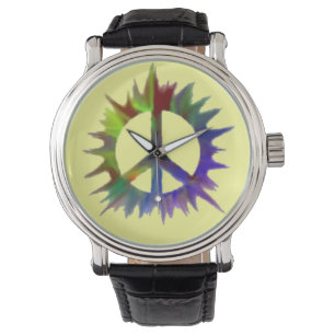 montre à symbole de paix multicolore