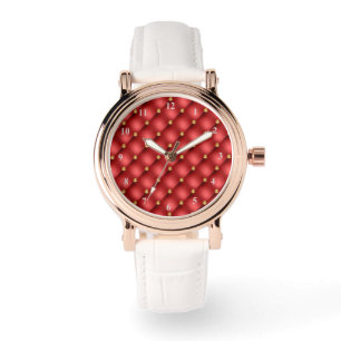 Montre à touffet de diamants en or rouge